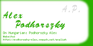 alex podhorszky business card